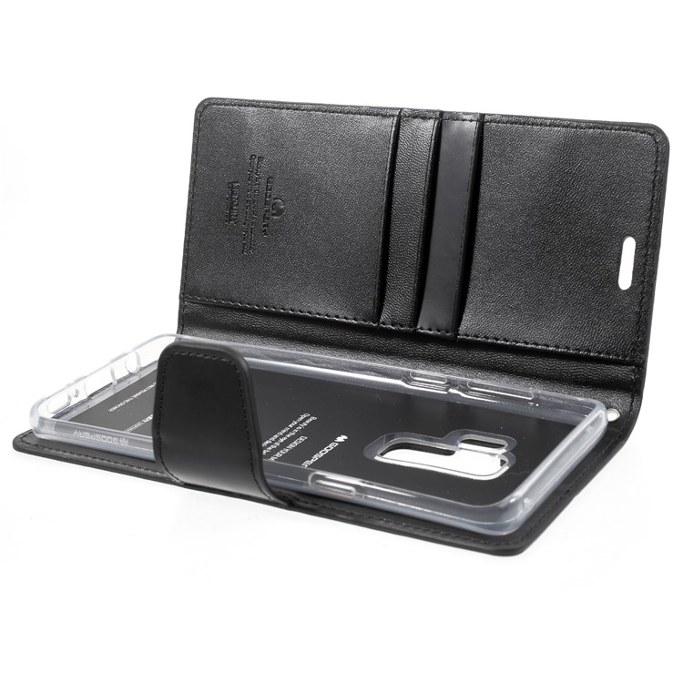 MERCURY GOOSPERY Sonata Diary Leather Wallet Stand Cover for Samsung Galaxy S9 Plus SM-G965 - Black-9