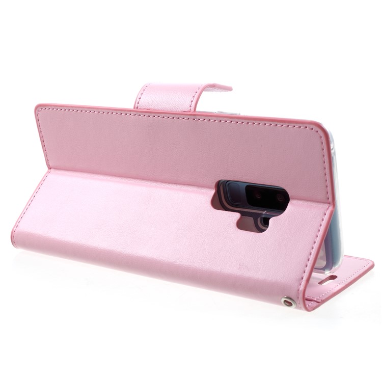 MERCURY GOOSPERY Sonata Diary Leather Wallet Stand Mobile Phone Cover for Samsung Galaxy S9+ SM-G965 - Pink-5