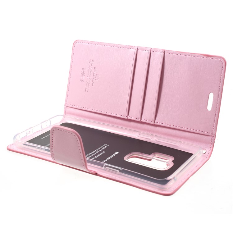 MERCURY GOOSPERY Sonata Diary Leather Wallet Stand Mobile Phone Cover for Samsung Galaxy S9+ SM-G965 - Pink-6