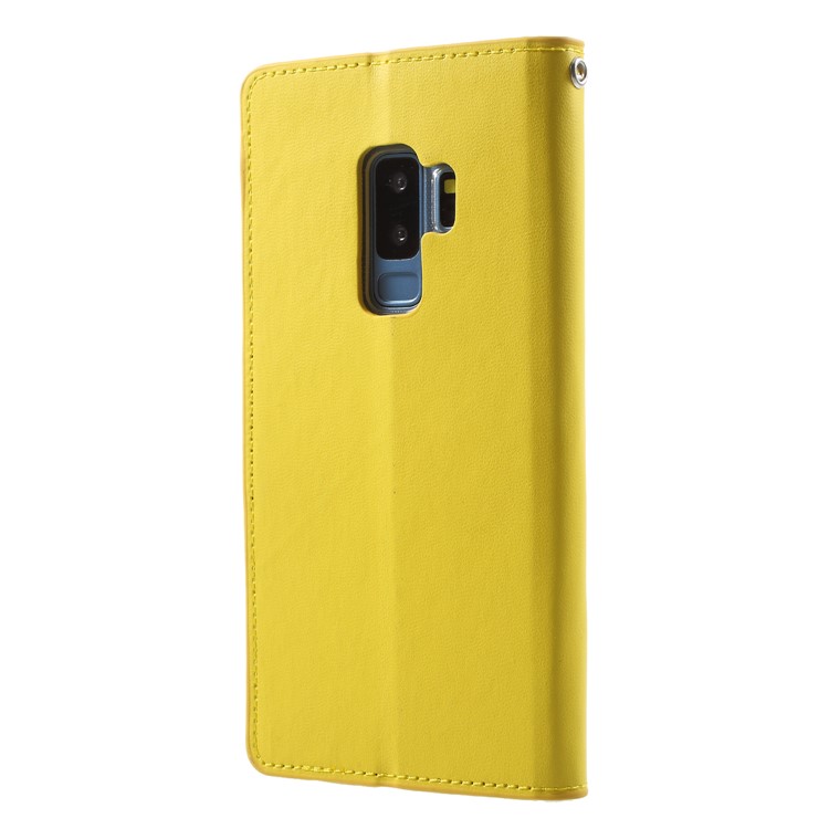 MERCURY GOOSPERY Sonata Diary Leather Wallet Stand Cell Phone Cover for Samsung Galaxy S9+ SM-G965 - Yellow-2