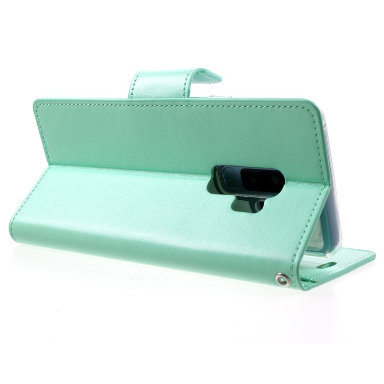 MERCURY GOOSPERY Sonata Diary Leather Wallet Stand Protective Casing for Samsung Galaxy S9+ SM-G965 - Cyan-5