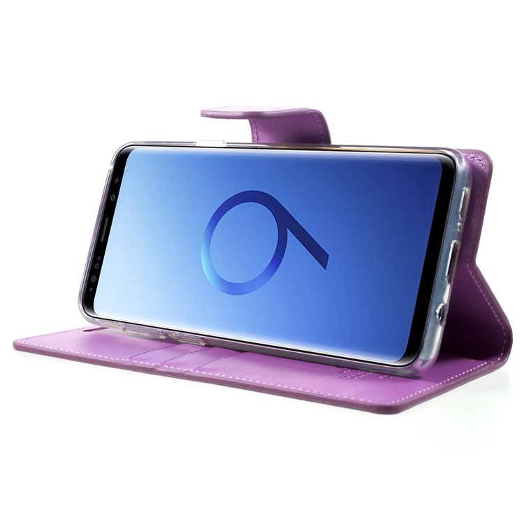 MERCURY GOOSPERY Sonata Diary Leather Magnetic Wallet Stand Cover for Samsung Galaxy S9+ SM-G965 - Purple-4