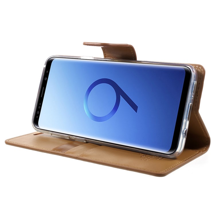 MERCURY GOOSPERY Sonata Diary Leather Magnetic Wallet Stand Case for Samsung Galaxy S9+ SM-G965 - Brown-4