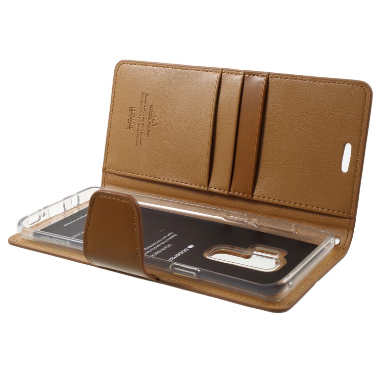 MERCURY GOOSPERY Sonata Diary Leather Magnetic Wallet Stand Case for Samsung Galaxy S9+ SM-G965 - Brown-6