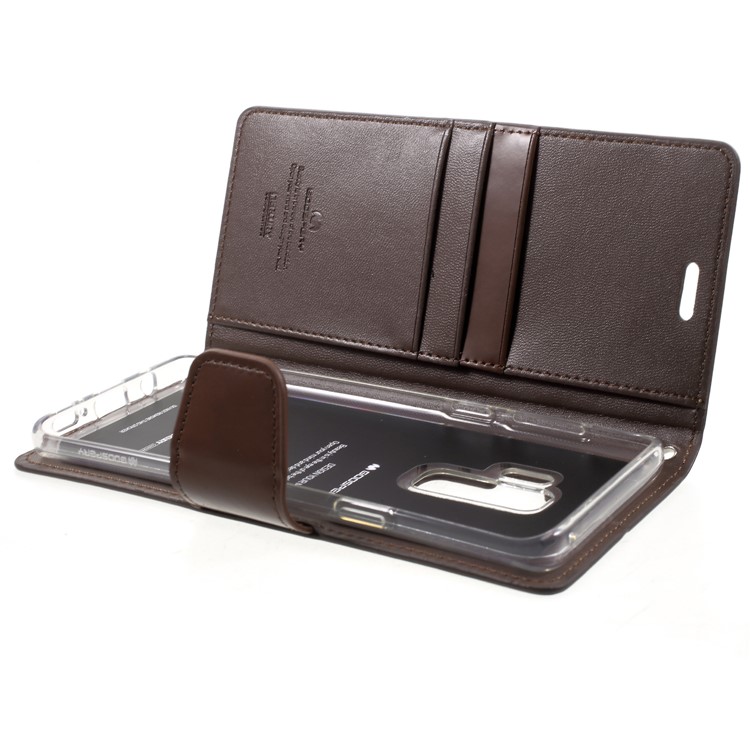 MERCURY GOOSPERY Sonata Diary Leather Wallet Stand Casing with Magnet for Samsung Galaxy S9+ SM-G965 - Coffee-6