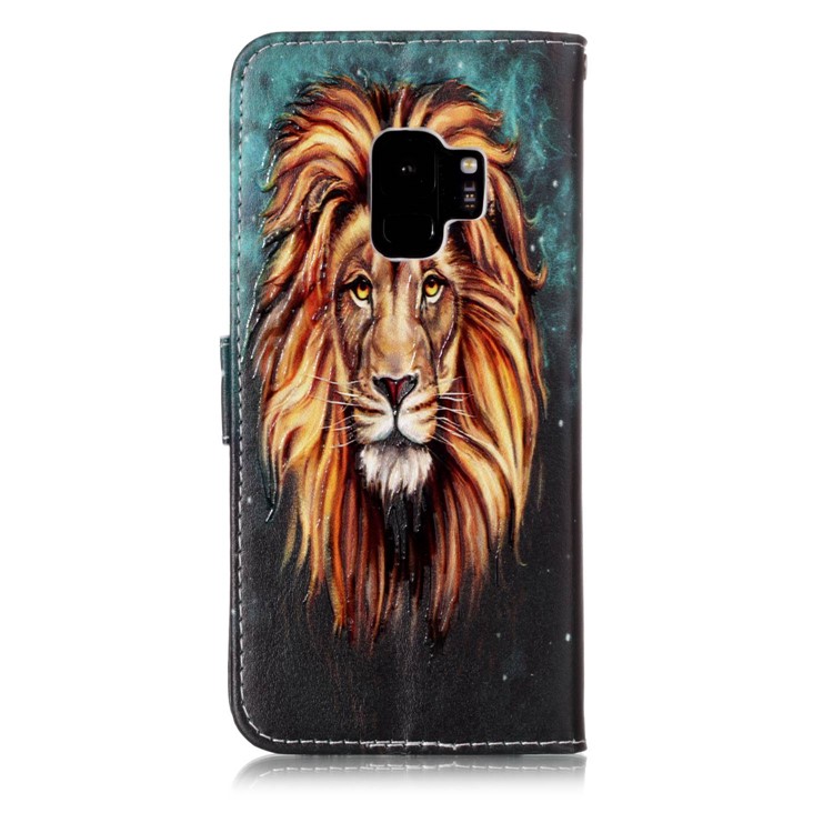 For Samsung Galaxy S9 G960 Pattern Printing Leather Wallet Stand Case - Fierce Lion-2