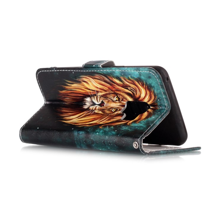 For Samsung Galaxy S9 G960 Pattern Printing Leather Wallet Stand Case - Fierce Lion-3