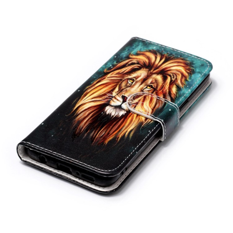 For Samsung Galaxy S9 G960 Pattern Printing Leather Wallet Stand Case - Fierce Lion-4
