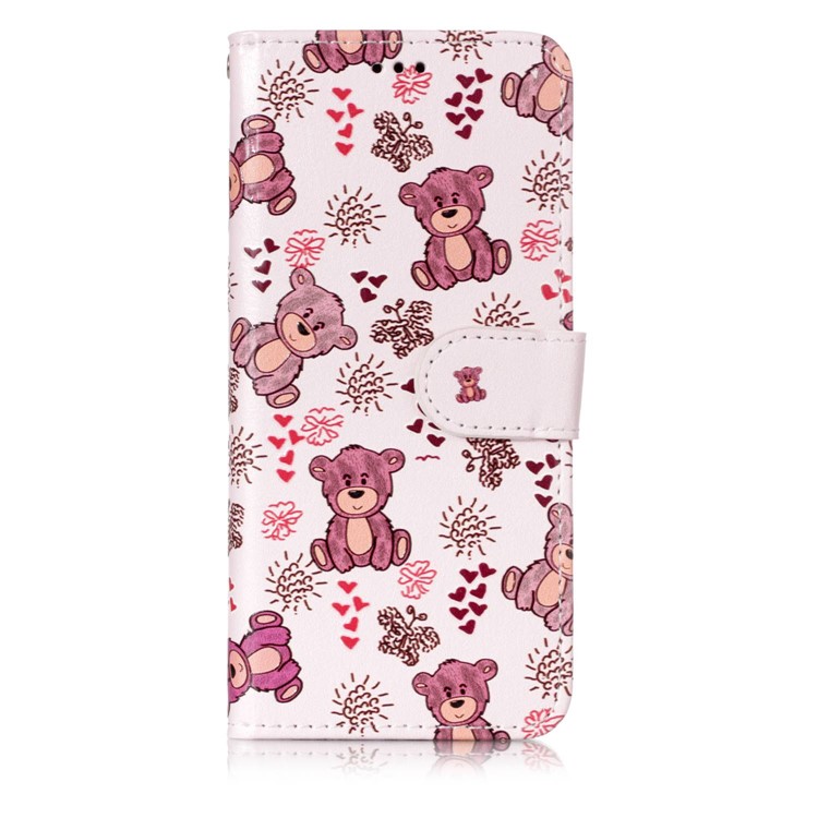Printing Pattern Leather Wallet Mobile Cover for Samsung Galaxy S9 G960 - Cute Bears-1