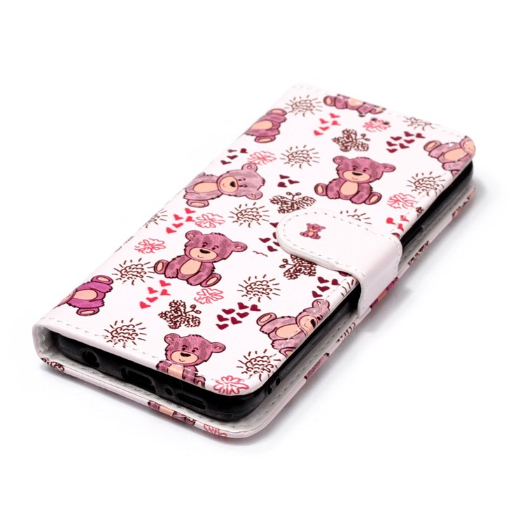 Printing Pattern Leather Wallet Mobile Cover for Samsung Galaxy S9 G960 - Cute Bears-4