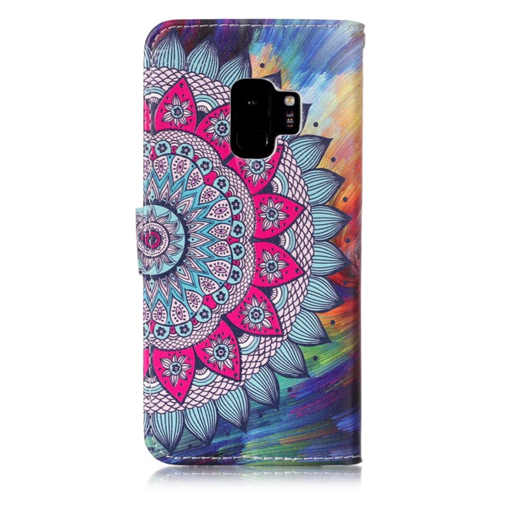 Printing Pattern Leather Wallet Case with Stand for Samsung Galaxy S9 G960 - Mandala Pattern-2