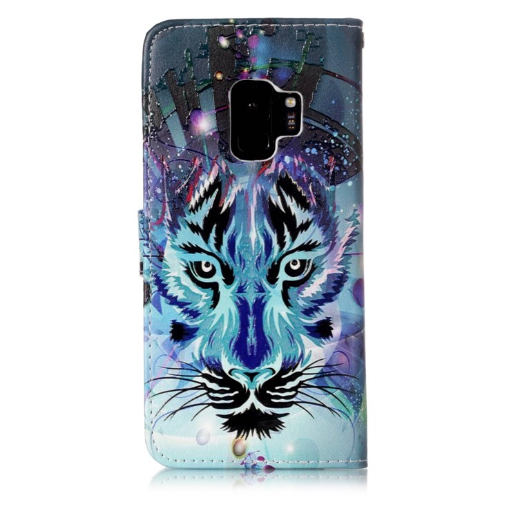 Pattern Printing Leather Wallet Mobile Phone Shell for Samsung Galaxy S9 G960 - Fierce Animal-2