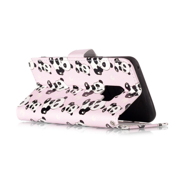 Patterned Leather Wallet Protective Case Accessory for Samsung Galaxy S9 G960 - Adorable Panda Babies-3