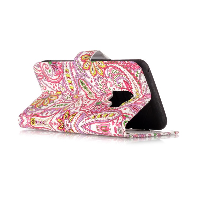 Pattern Printing Leather Wallet Folio Flip Cover for Samsung Galaxy S9 G960 - Beautiful Paisley Pattern-4