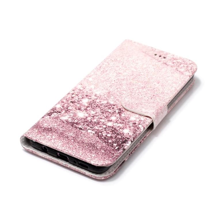 Pattern Printing Wallet Leather Stand Cover for Samsung Galaxy S9+ SM-G965 - Pink Glitter Pattern-5
