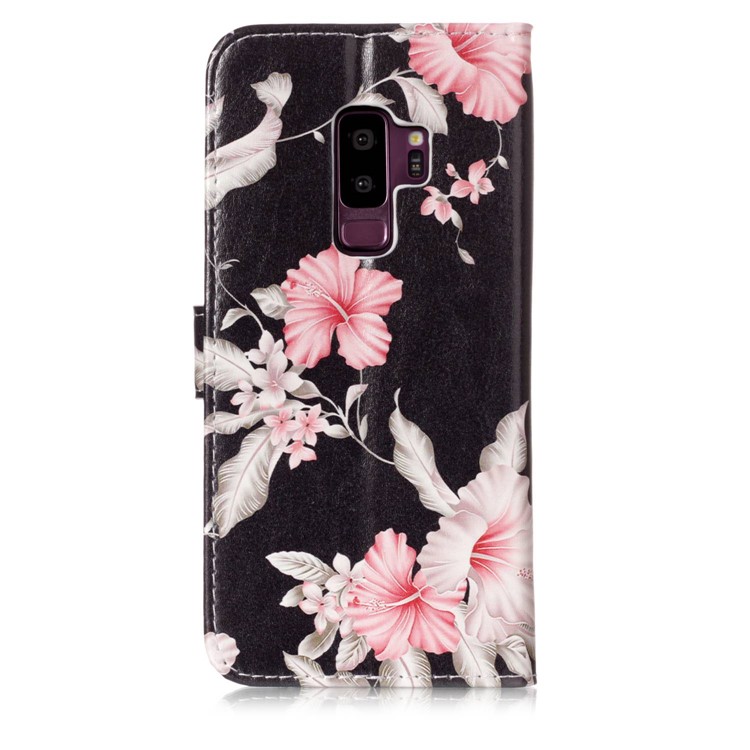 Pattern Printing Wallet Leather Cover Case for Samsung Galaxy S9+ SM-G965 - Pink Flowers-2