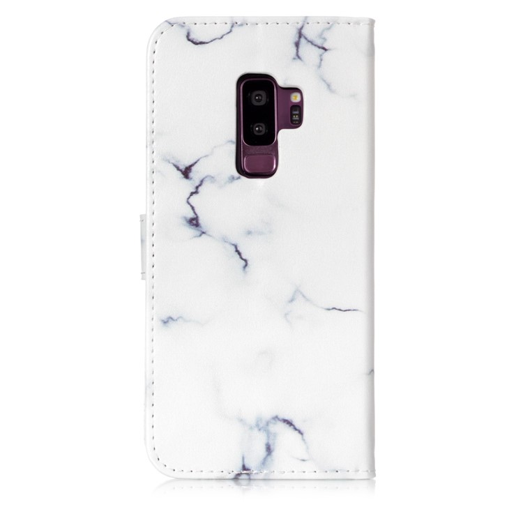 Pattern Printing Wallet Leather Case with Stand for Samsung Galaxy S9+ SM-G965 - White Marble-2