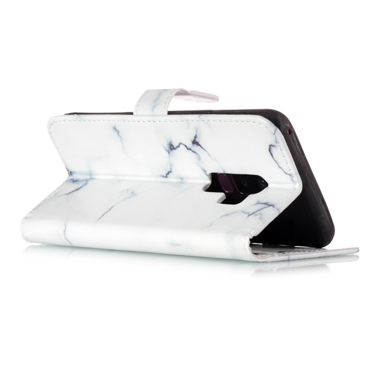 Pattern Printing Wallet Leather Case with Stand for Samsung Galaxy S9+ SM-G965 - White Marble-4