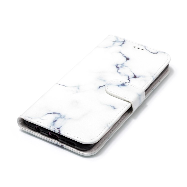 Pattern Printing Wallet Leather Case with Stand for Samsung Galaxy S9+ SM-G965 - White Marble-5