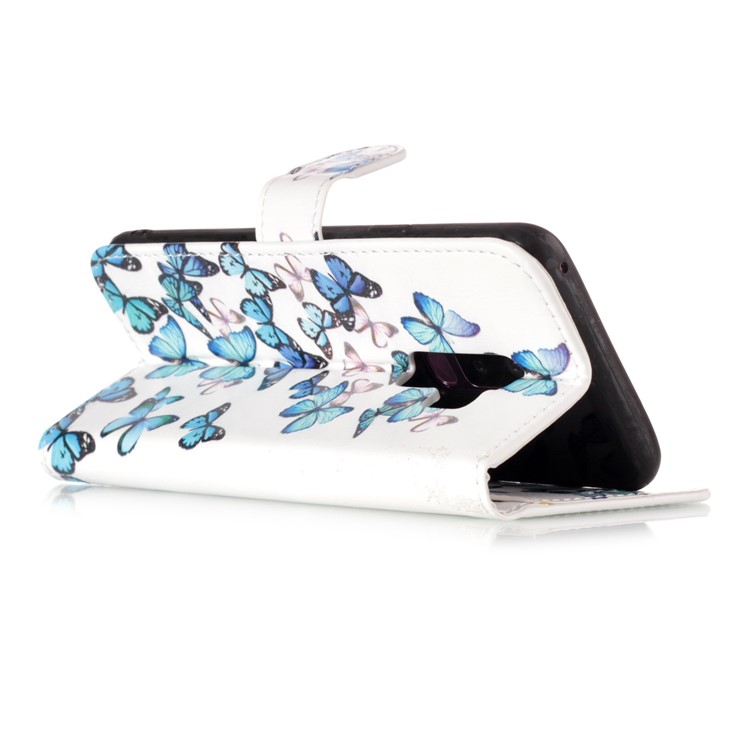 Pattern Printing Wallet Leather Cover with Stand for Samsung Galaxy S9+ SM-G965 - Flying Butterflies-4