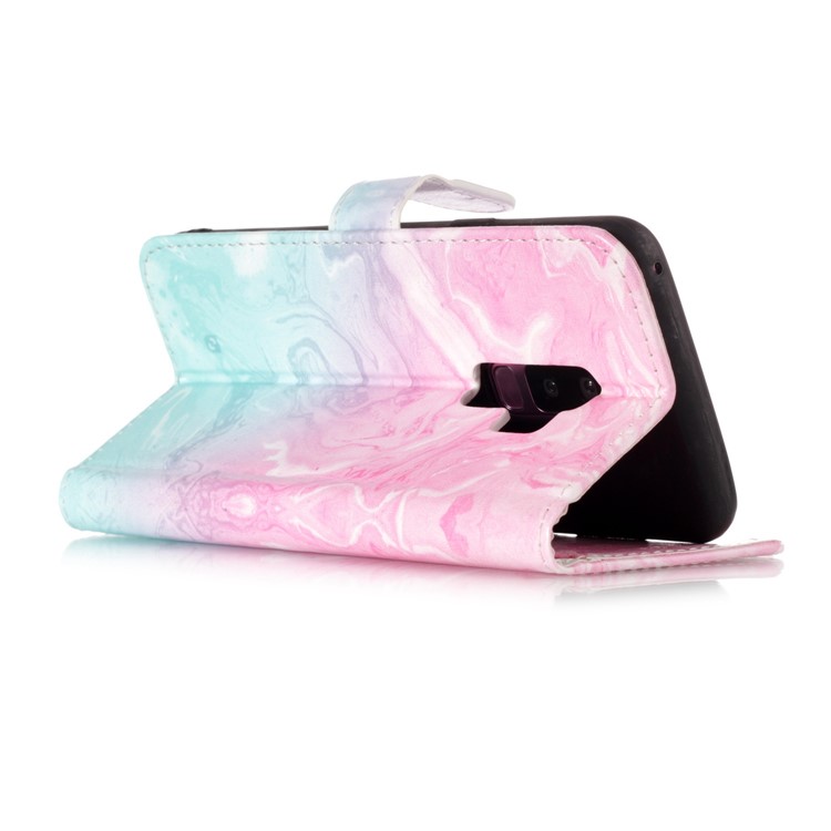 Pattern Printing Wallet Leather Cell Phone Case for Samsung Galaxy S9+ SM-G965 - Colorful Melt Rock-4