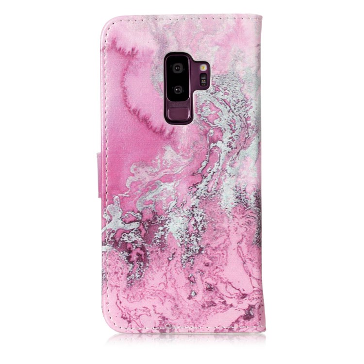 Pattern Printing Leather Stand Cover with Card Slots for Samsung Galaxy S9+ SM-G965 - Pink Melt Rock-2