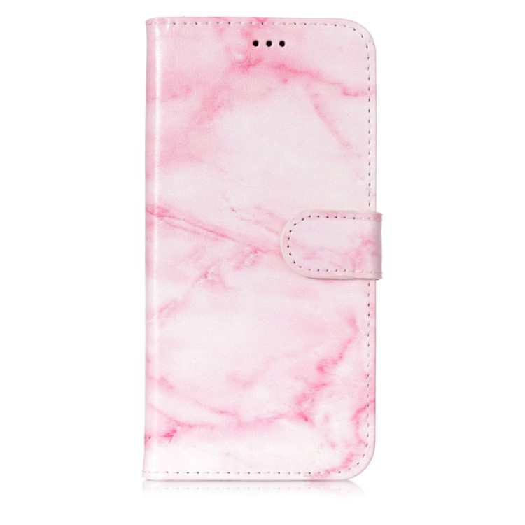 Pattern Printing Wallet Leather Shell Cover Case for Samsung Galaxy S9+ SM-G965 - Pink Marble-1