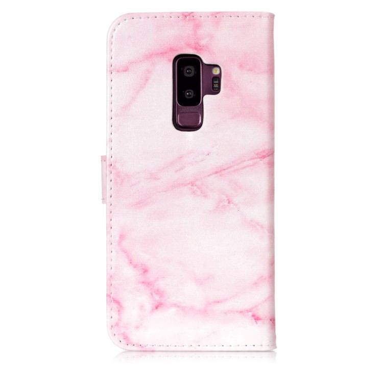 Pattern Printing Wallet Leather Shell Cover Case for Samsung Galaxy S9+ SM-G965 - Pink Marble-2