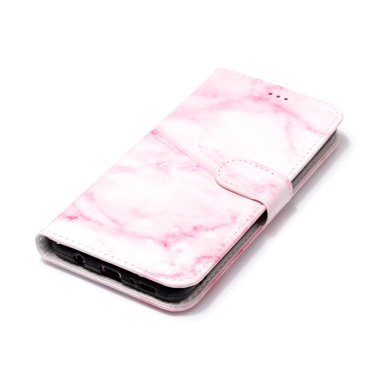 Pattern Printing Wallet Leather Shell Cover Case for Samsung Galaxy S9+ SM-G965 - Pink Marble-5
