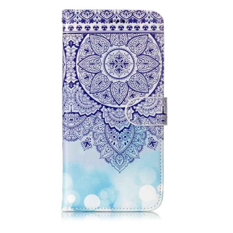 Pattern Printing Rubberized Wallet Leather Shell for Samsung Galaxy S9+ G965 - Retro Flower-1