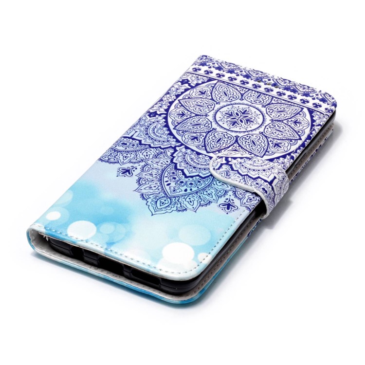 Pattern Printing Rubberized Wallet Leather Shell for Samsung Galaxy S9+ G965 - Retro Flower-4