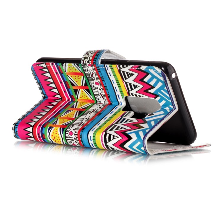 Pattern Printing Rubberized Stand Leather Phone Case for Samsung Galaxy S9+ G965 - Tribal Tribe-3
