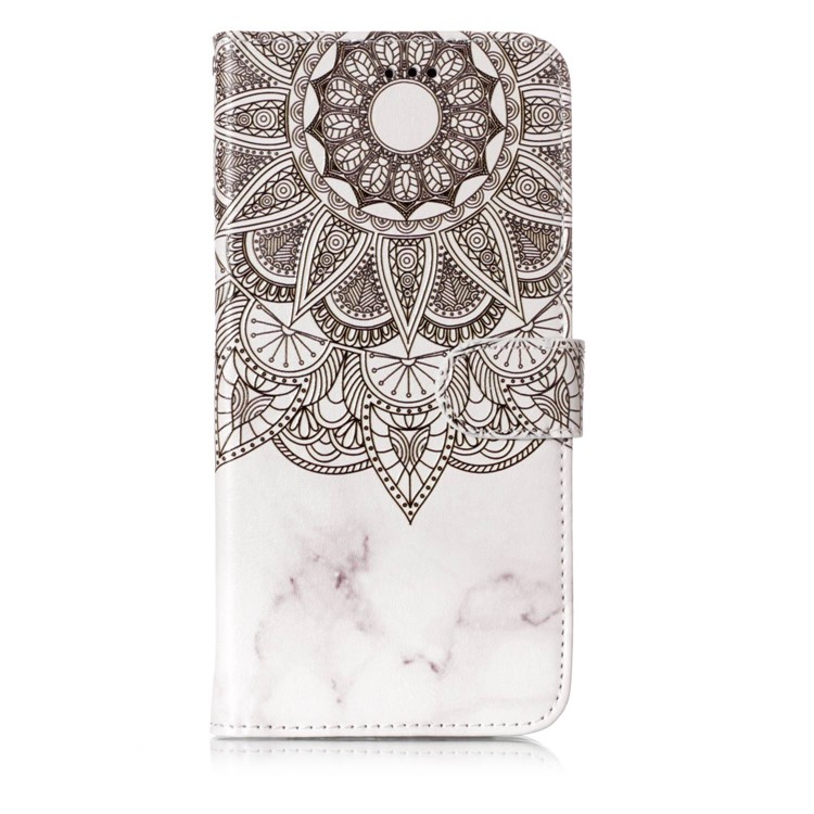Pattern Printing Rubberized Magnetic Leather Case for Samsung Galaxy S9+ G965 - Unique Flower-1