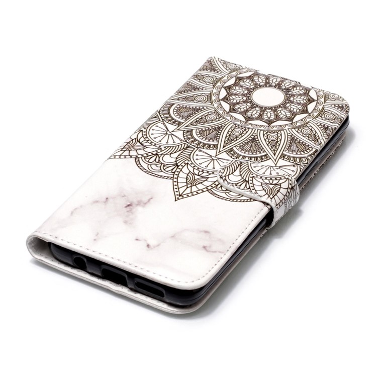 Pattern Printing Rubberized Magnetic Leather Case for Samsung Galaxy S9+ G965 - Unique Flower-4