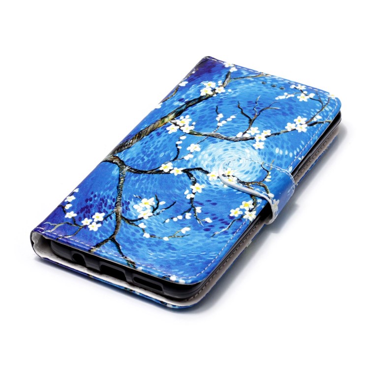 Pattern Printing Rubberized Leather Phone Shell for Samsung Galaxy S9+ G965 - Flowered Tree-4