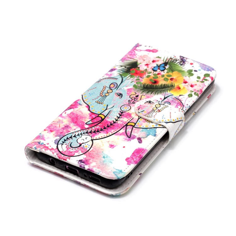 Rubberized Patterned PU Leather Mobile Cover for Samsung Galaxy S9+ G965 - Elephant-4
