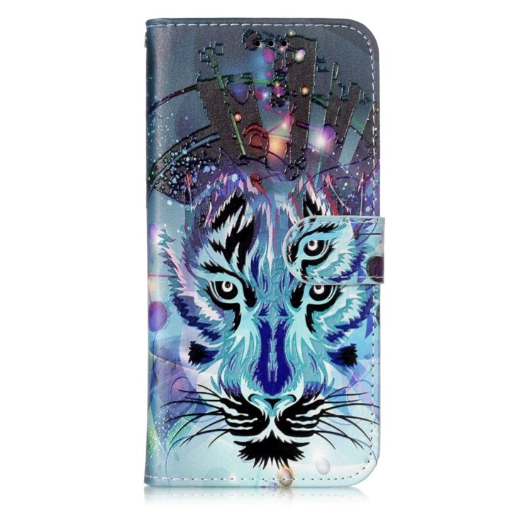 Rubberized Patterned PU Leather Mobile Shell for Samsung Galaxy S9+ G965 - Wolf-1