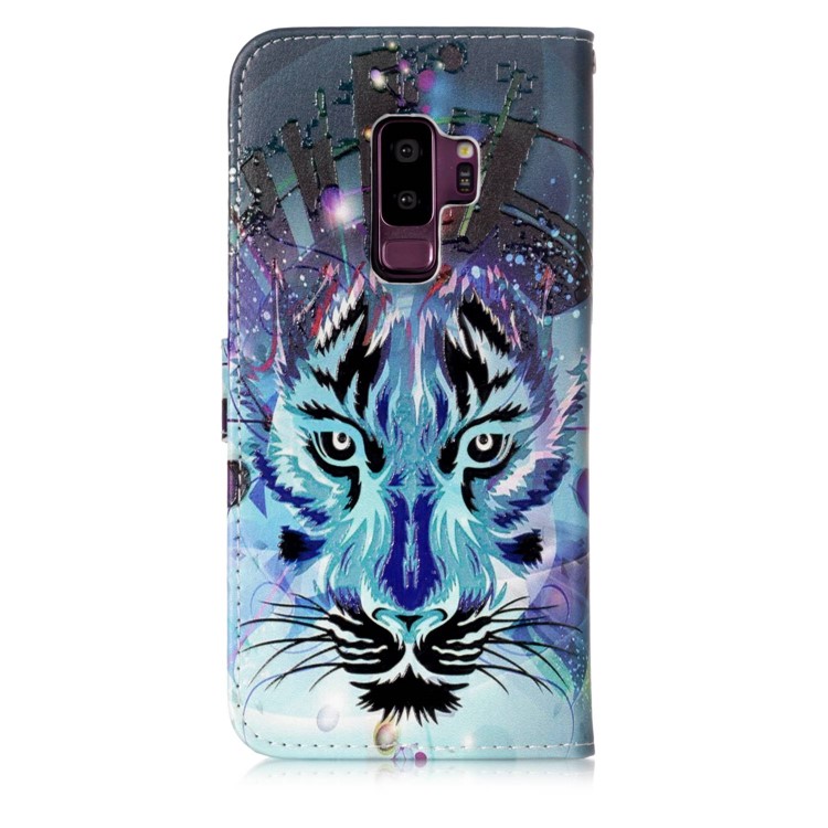 Rubberized Patterned PU Leather Mobile Shell for Samsung Galaxy S9+ G965 - Wolf-2