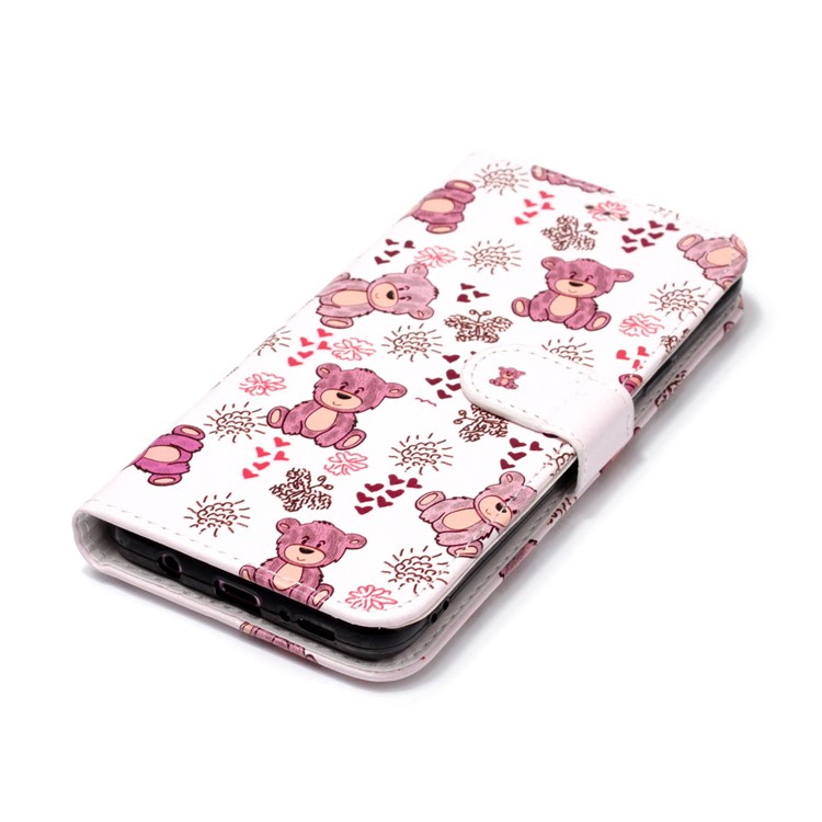 Patterned Rubberized Wallet Leather Cover Protector for Samsung Galaxy S9+ G965 - Bears-4