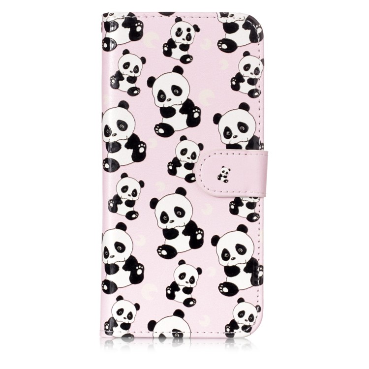 Pattern Printing Rubberized Flip Leather Case Cover for Samsung Galaxy S9+ G965 - Pandas-1