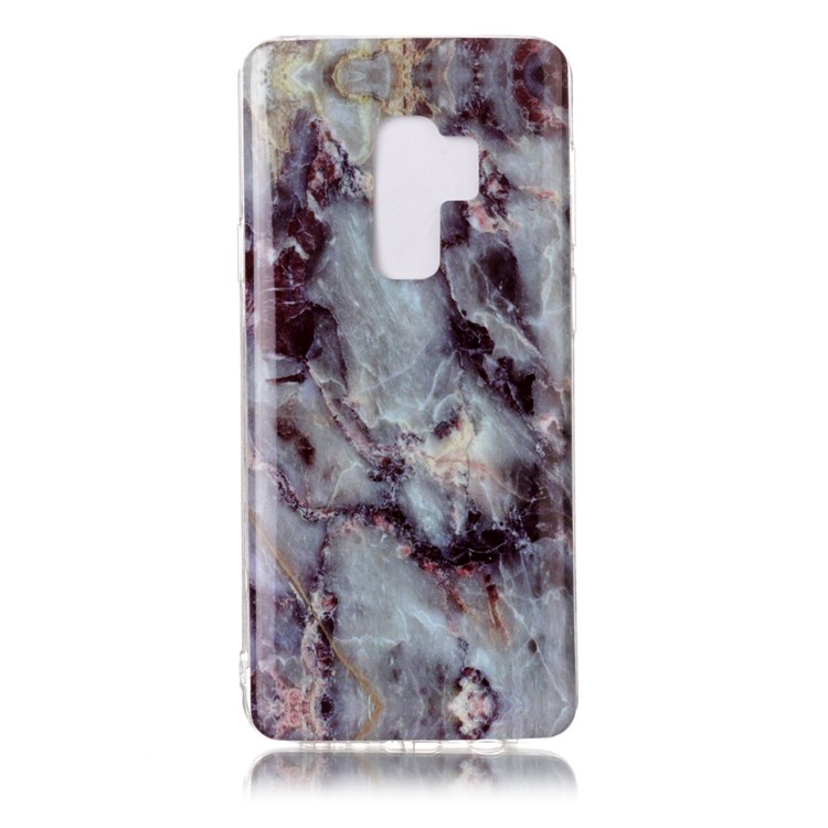 

IMD Patterned TPU Back Cover for Samsung Galaxy S9 Plus G965 - Dark Grey/Black Marble