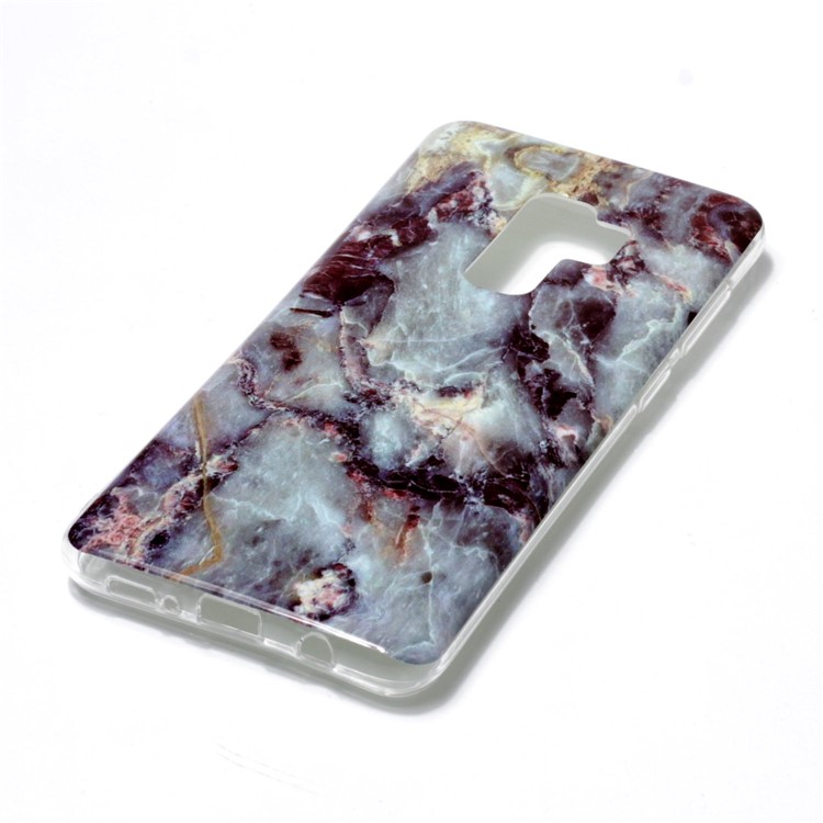 IMD Patterned TPU Back Cover for Samsung Galaxy S9 Plus G965 - Dark Grey/Black Marble-2