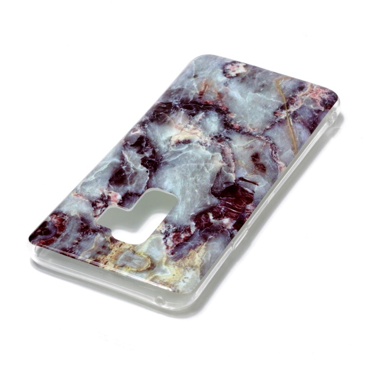 IMD Patterned TPU Back Cover for Samsung Galaxy S9 Plus G965 - Dark Grey/Black Marble-3