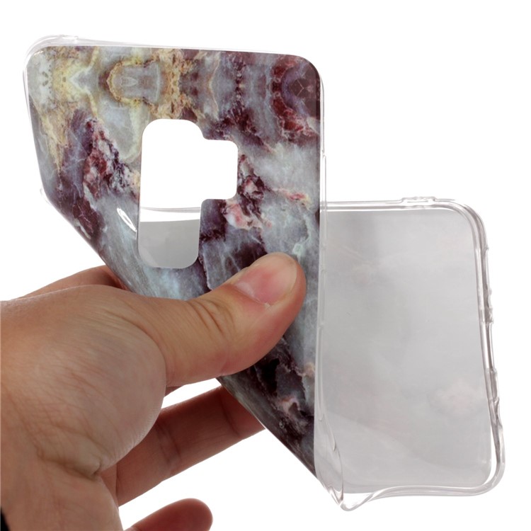 IMD Patterned TPU Back Cover for Samsung Galaxy S9 Plus G965 - Dark Grey/Black Marble-4