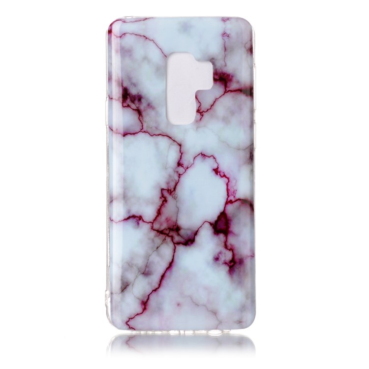 IMD Patterned TPU Jelly Cover for Samsung Galaxy S9 Plus G965 - Rose/White Marble-1