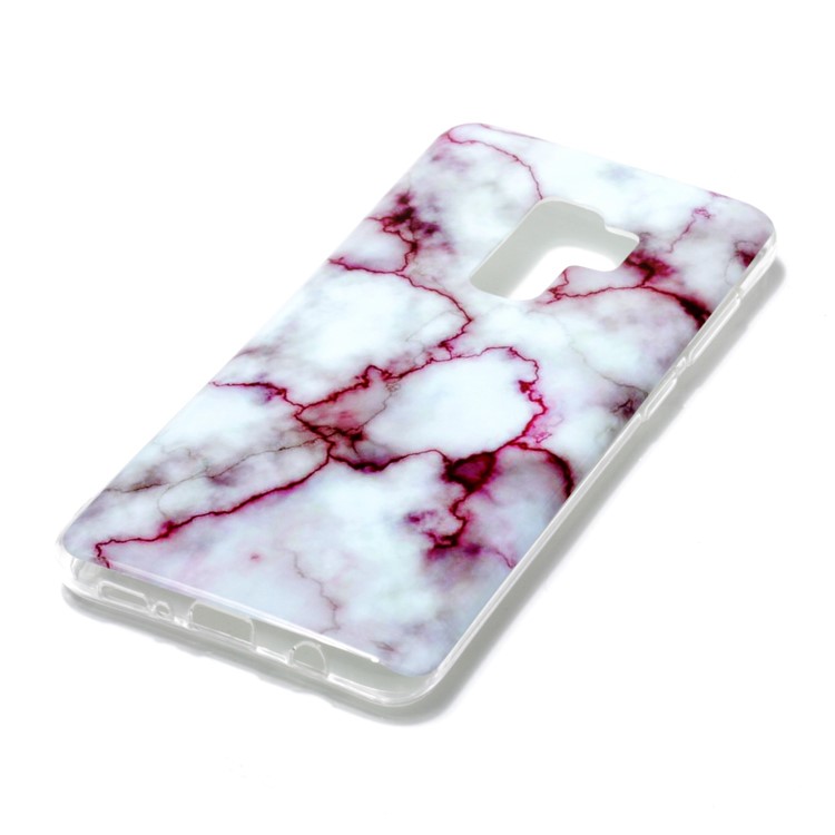 IMD Patterned TPU Jelly Cover for Samsung Galaxy S9 Plus G965 - Rose/White Marble-2