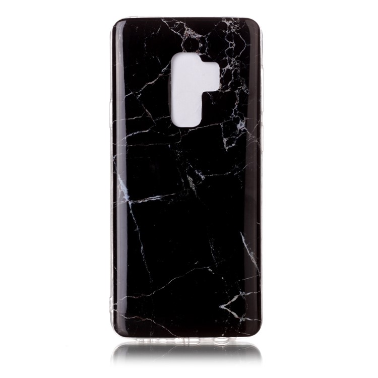 IMD Patterned TPU Gel Cover Case for Samsung Galaxy S9 Plus G965 - Black Marble-1