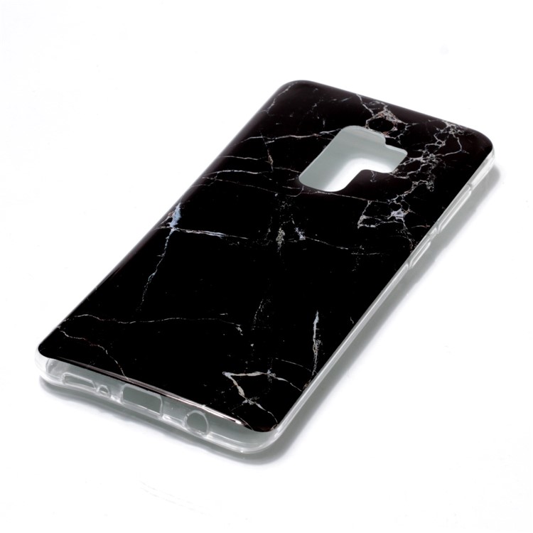 IMD Patterned TPU Gel Cover Case for Samsung Galaxy S9 Plus G965 - Black Marble-2