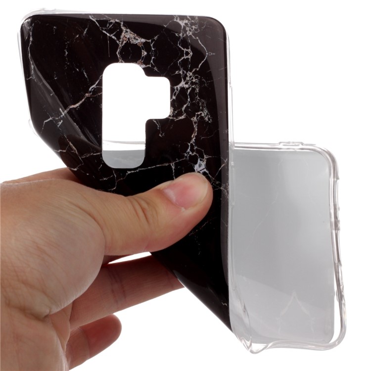 IMD Patterned TPU Gel Cover Case for Samsung Galaxy S9 Plus G965 - Black Marble-4