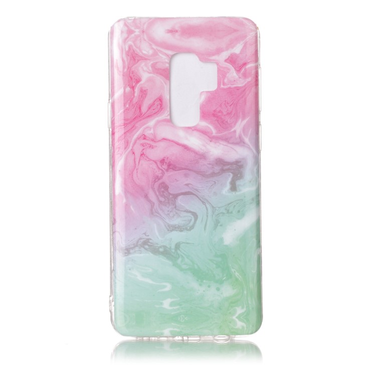 IMD Patterned TPU Soft Protective Cover for Samsung Galaxy S9 Plus G965 - Green/Rose Lava-1